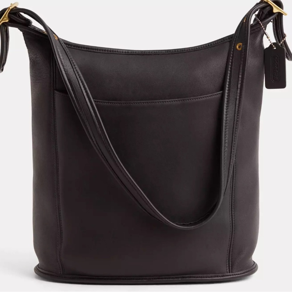 Vintage Coach Black Leather Hobo Bag